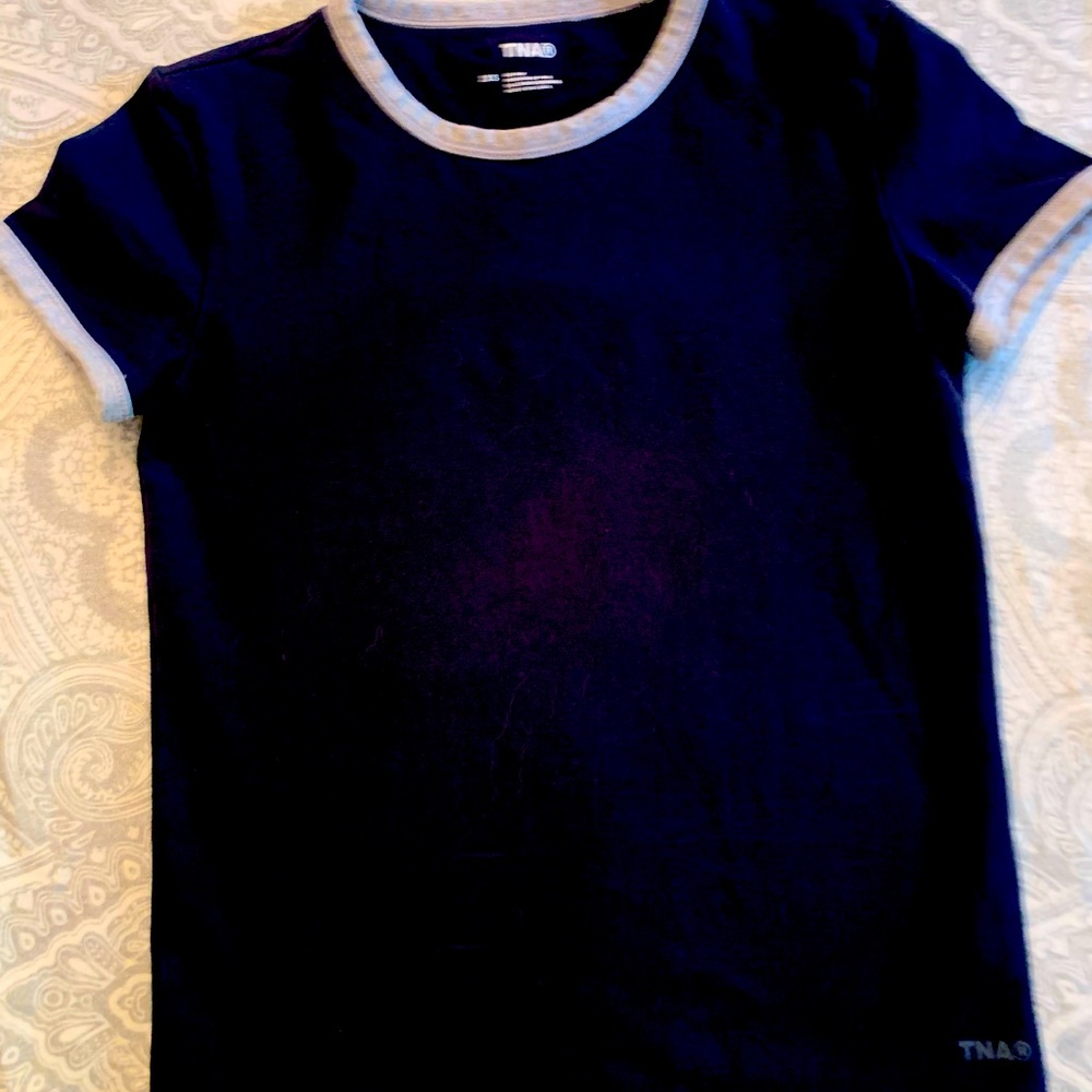 Aritzia TNA Blue and Gray Short Sleeve Tee